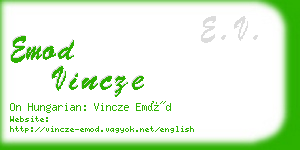 emod vincze business card